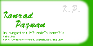 konrad pazman business card